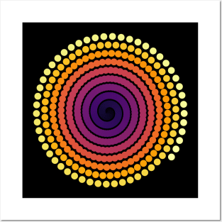 Single Spiral Inferno Galaxy | Light Volcano Yellow Red Black Posters and Art